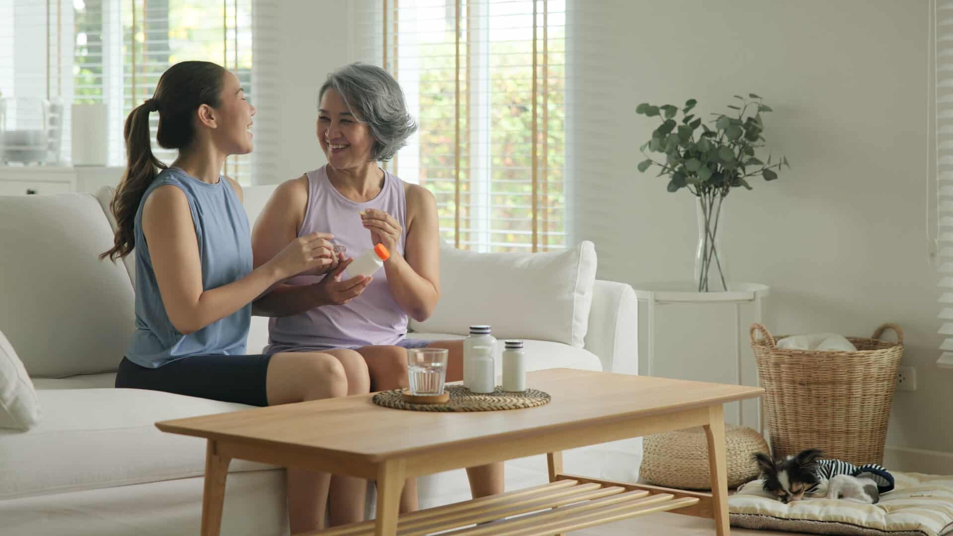 A young woman and her mother discuss the longevity benefits of probiotics