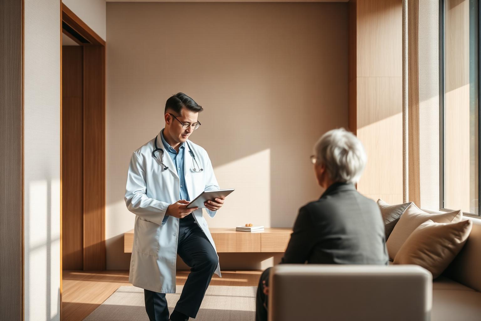 Physician-led regenerative medicine consultation in a calm Bangkok longevity house