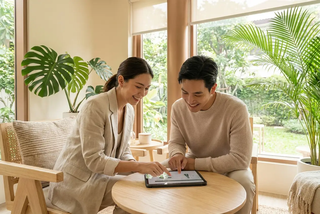 แพทย์ของ Healthi Life กำลังอธิบายผลตรวจสุขภาพให้แก่ผู้รับบริการ